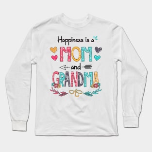 Happiness Is A Mom And Grandma Wildflower Happy Mother's Day Long Sleeve T-Shirt